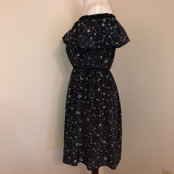 The Kooples Black Tattoo Print Silk Dress Halloween Witch Small - Picture 3 of 7